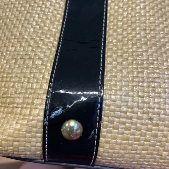 Coach EUC Princess Street Raffia and Patent Leather Legacy Tote Bag - Picture 7 of 15